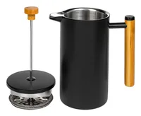 FURBER Kaffeebereiter 1 l, Schwarz - Materialtyp: Metall - Material: Edelstahl - Zubereitungssystem: French Press - Detailfarbe: Schwarz - Anzahl Tassen: 8 × - Fassungsvermögen: 1 l