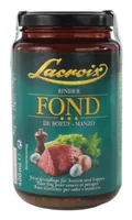 Lacroix Rinder-Fond 400 ml - Produkttyp: Fleischbouillon - Nährwertangabe pro: 100 g - Energiegehalt (in kj): 18 KJ - Energiegehalt (in kcal): 4 Kcal - Fett: 0.1 g - Gesättigte Fettsäuren: 0 g