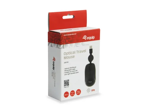 Equip Reisemaus USB-A Stecker LR 0.80m schwarz