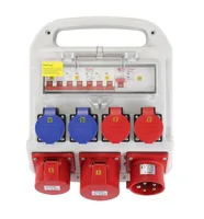 Schönenberger Baustromverteiler Wandstromverteiler 32A IP44/IP55 - Detailfarbe: Grau - Anschlusskabel: Keine Angaben - Steckertyp Ausgang: CEE 16-5 - CEE 32-5 - T23 - T25 - Material: Kunststoff - Steckdosenanzahl: 6 - Ausstattung: Steckdose T23 - Steckdos