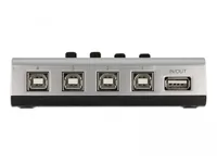 Delock Umschalter USB 2.0 mit 4 x Typ-B Buchse zu 1 x Typ-A Buchse manuell bidirektional