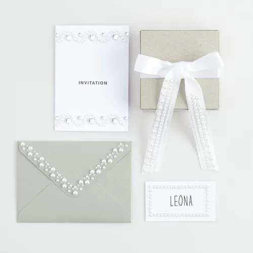 Rico Design Perlensticker Paper Poetry 50 cm, 1 Stück Silber - Motiv: Perle