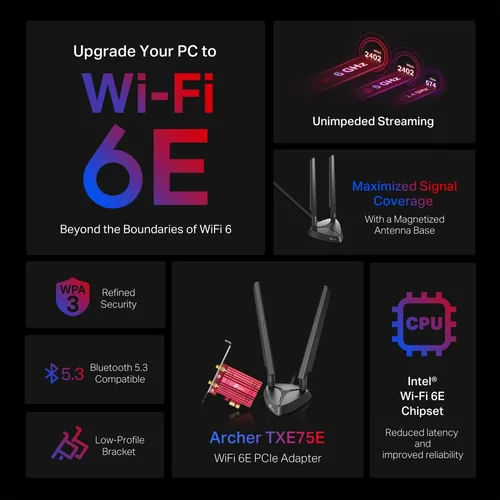 TP-Link Archer TXE75E Internal WLAN / Bluetooth 5400 Mbit/s