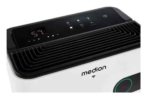 Medion Entfeuchter DH30S, 40 m² - Typ: Entfeuchter - Funktionen: Abschaltautomatik - Display - Timerfunktion - Touch Control - Wäschetrocknung - Detailfarbe: Schwarz - Weiss - Entfeuchtungsleistung /24h: 24 l - Hygrostat: Keine Angaben