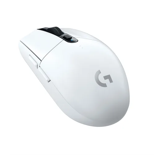 Logitech Gaming-Maus G305 Lightspeed - Maus Features: Ein-/Ausschalter - Scrollrad - Bedienungsseite: Universal - Detailfarbe: Weiss - Gewicht: 99 g - Verbindungsart: Kabellos - Schnittstelle: USB-A