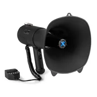 Vonyx Megaphon MEG090 - Nennleistung: 90 W - Prinzip: Aktiv - Einsatzgebiete: Schulen / Aulen - Sportstätte - Ausstattung: Volumenregler - Integrierter Sirenen-Sound - Aufnahme- und Wiedergabefunktion - Bluetooth Audio Streaming - USB Audio Streaming - In