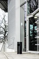 DURABLE Papierkorb Metall mit Ascher rund schwarz