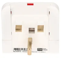 Max Hauri Reiseadapter Grossbritannien / Typ 13, 3-polig, Weiss - Anzahl Pole: 3 - USB Ladeanschluss: 0 - Adapter Dose: Grossbritannien - Adapter Stecker: Grossbritannien