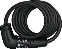 Abus Spiralkabelschloss Star 4508C/150 - Schlossart: Kabelschloss - Länge: 1500 mm - Schliesssystem: Zahlencode - Farbe: Schwarz - Sportart: Velo