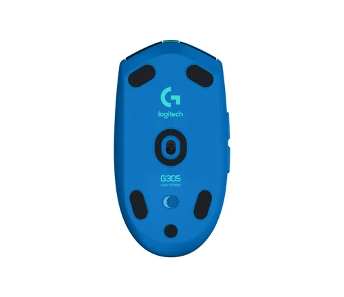 Logitech Gaming-Maus G305 Lightspeed - Maus Features: Ein-/Ausschalter - Scrollrad - Bedienungsseite: Universal - Detailfarbe: Blau - Gewicht: 99 g - Verbindungsart: Kabellos - Schnittstelle: USB-A