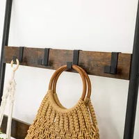 VASAGLE Leiter mit 5 Sprossen 65 x 178 cm, Braun/Schwarz - Eigenschaften: Keine Eigenschaft - Zertifikate: Keine Zertifizierung - Breite: 65 cm - Höhe: 178 cm - Tiefe: 5 cm - Detailfarbe: Braun - Schwarz