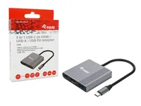 Equip Dock 3-1 USB-C->HDMI,USB-A,100W USB-C 0.25m