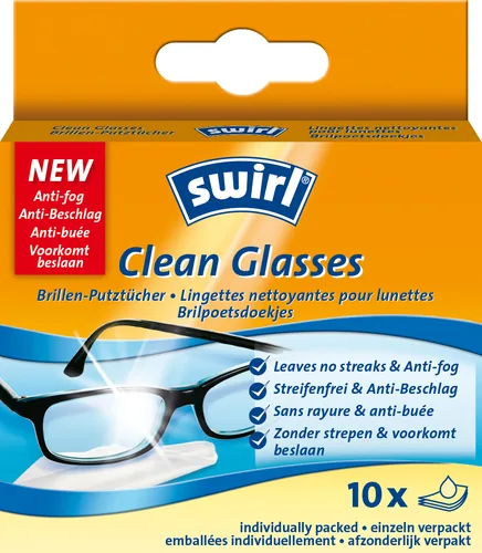 Swirl Brillenputztuch 10 Stück, Weiss - Einsatzgebiet: Brille - Material: Mikrofaser - Parfümiert: Nein - Tuchart: Brillenputztuch - Anwendung Reinigungstuecher: Feuchttuch - Detailfarbe: Weiss