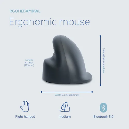 R-Go Tools RGOHEBAMRWL mouse Office Right-hand Optical 1600 DPI
