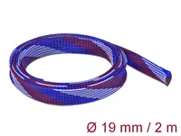 DELOCK Geflechtschlauch dehnbar 2 m x 19 mm blau-rot-weiß