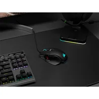 Corsair Gaming-Maus M65 RGB Ultra - Maus Features: Umschaltbare DPI-Auflösung - RGB-Beleuchtung - Daumentaste - Beleuchtung - Herausnehmbare Gewichte - Bedienungsseite: Rechtshänder - Detailfarbe: Lava Schwarz - Schwarz - Gewicht: 97 g - Verbindungsart: V