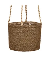 scheurich Blumenampel mit Folie 17 x 15 cm,  Braun - Detailfarbe: Braun - Detailmaterial: Seegras - Grundmaterial: Pflanzenfaser - Aufhängevorrichtung: Ja