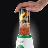 Russell Hobbs Smoothie Maker Explore Maker Mix & Go Cool Grün/Weiss - Motorleistung: 300 W - Funktionen: Ice Crushen - Mixen - Smoothies - Detailfarbe: Grün - Weiss - Fassungsvermögen: 0.6 l