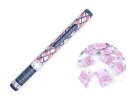 Partydeco Streudeko Konfettikanone Geld Pink, 60 cm - Motiv: Geld - Material: Folie - Detailfarbe: Pink