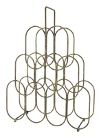 Chic Antique Weinflaschenhalter für 9 Flaschen Messing - Materialtyp: Metall - Material: Eisen - Breite: 15 cm - 41.5 cm - Detailfarbe: Messing - Höhe: 56 cm - Flaschenkapazität: 9 ×