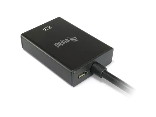 Equip Adapter HD15->HDMI-A3.5mmUSB-A StBu Audio schwarz