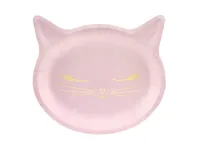 Partydeco Einwegteller Cat 22 x 20 cm, 6 Stück, Rosa - Produkttyp: Einwegteller - Materialtyp: Papier - Material: Pappe - Detailfarbe: Rosa - Verpackungseinheit: 6 Stück