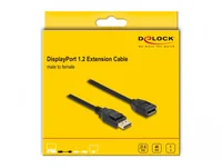 Delock Verlängerungskabel 4K 60 Hz DisplayPort - DisplayPort, 1 m - Kabeltyp: Verlängerungskabel - Videoanschluss Seite A: DisplayPort - Videoanschluss Seite B: DisplayPort - Detailfarbe: Schwarz - Kabellänge: 1 m - Display Port Standard: 1.2