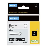 RHINO BAND IND VINYL 19MMX5.5M BLACK ON WHITE