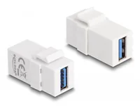 Delock Keystone-Modul USB 3.0 A Weiss - Modultyp: Keystone - Anschluss Front: Buchse USB3.0 - Anschluss Rück: Buchse USB3.0 - Medientyp: USB - Schirmung: Nein - Verpackungseinheit: 1 Stück