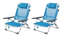 KOOR Strandstuhl Arieenzo, Blau, 2 Stück - Zielgruppe: Erwachsene - Tiefe: 63 cm - Breite: 62 cm - Breite (Packmass): 62 cm - Tiefe (Packmass): 11 cm - Höhe (Packmass): 76 cm