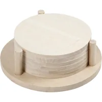 Creativ Company Holzartikel 9.5 cm Untersetzer, 6 Stück - Breite: 9.5 cm - Höhe: 0.5 cm - Länge: 9.5 cm - Anzahl Stück: 6 Stück - Holzherkunft: China - Holzhandelsname: Paulownia tomentosa (Blauglockenbaum)