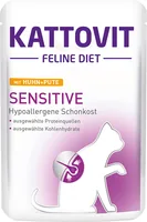 Kattovit Nassfutter Sensitive Huhn und Pute, 85 g - Tierbedürfnis: Verdauung - Magen & Darm - Geschmacksrichtung: Geflügel - Zertifikate: Keine Zertifizierung - Fleischsorte: Truthahn - Huhn - Packungsgrösse: 85 g - Futtereigenschaft: Hypoallergen