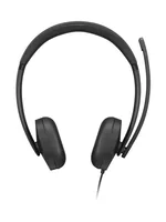 Lenovo 5000 - Headset - på øret - kablet - USB-C - sort - Certified for Microsoft Teams