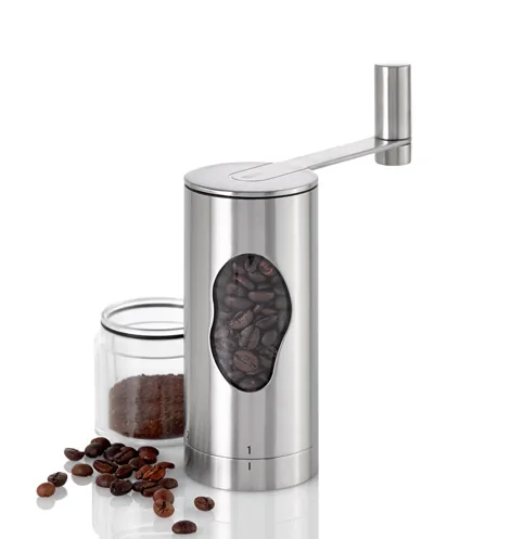 AdHoc Kaffeemühle Mrs. Bean MC01 Silber - Detailfarbe: Silber - Ausstattung: Manuelle Mühle - Einstellbarer Mahlgrad - Mahlwerk: Schlagmahlwerk - Fassungsvermögen: 50 g