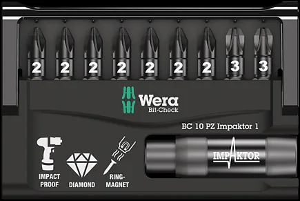 Wera 05057684001 screwdriver bit 9 pc(s)