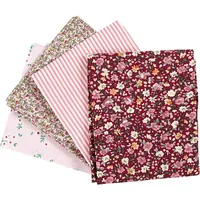 Creativ Company Stoff Farbric 4-teilig 45 x 55 cm - Detailfarbe: Rosa - Rot - Breite: 55 cm - Länge: 45 cm - Material: Baumwolle