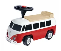 Big Rutschfahrzeug Baby VW T1 - Fahrzeugtyp: Bobby Car - Altersempfehlung ab: 18 Monaten - Ausstattung: Hupe - Anhängerkupplung - Flüsterräder - Detailfarbe: Beige - Rot - Weiss - Material: Kunststoff