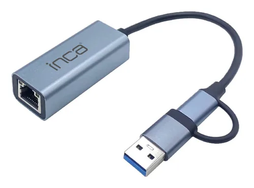 INCA Adapter IUTP-01TX Ethernet > USB und Typ C Anschluss