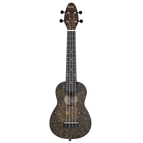 Ortega Guitars Keiki Ukulele Pack Soprano Size Super Scale Ukulele Agathis / ABS Orange Kaleidoscope - K2SS-OKC