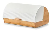 Zeller Present 25366 bread box Rectangular Bamboo, White Bamboo, Metal