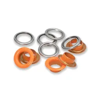 Prym Ösen mit Scheiben 20 Stück, Orange-Silber - Verpackungseinheit: 20 Stück - Detailfarbe: Orange - Silber - Produkttyp: Ösen