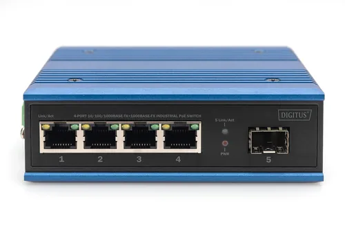 Digitus DN-651135 commutateur réseau Non-géré Gigabit Ethernet (10/100/1000) Connexion Ethernet, supportant l'alimentation via ce port (PoE) Noir, Bleu