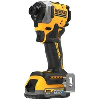 DEWALT Akku-Schlagschrauber 18 V 1/4, 2x 1.7 Ah Akku, Kit - Produktkategorie: Schlagschrauber - Werkzeugaufnahme: 1/4 Vierkantaufnahme - Ausstattung: Mit Akku - Ladegerät & Koffer - Set: Nein - Kapazität Wattstunden: 30.6 Wh - Akkusystem: DeWalt XR 18 V