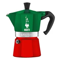 Bialetti Espressokocher Moka Express Italia 3 Tassen, Grün/Rot - Material: Aluminium - Kompatible Kochfelder: Glaskeramik - Gas - Halogen - Elektro - Detailfarbe: Rot - Grün - Anzahl Tassen: 3 × - Betriebsart: Manueller Betrieb