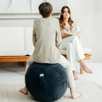 VLUV Sitzball Vlip Ø 50-55 cm, Navy - Tiefe: 50 cm - Breite: 50 cm - Höhe: 50 cm - Belastbarkeit: 150 kg - Sitzhöhe: 50 cm - Detailmaterial: Polyester (PES)