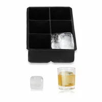 relaxdays Eiswürfelform 6 Stück, Schwarz - Produkttyp: Eiswürfelform - Eiswürfelform: Eckig - Materialtyp: Kunststoff - Material: Silikon - Detailfarbe: Schwarz - Anzahl Eiswürfel: 6