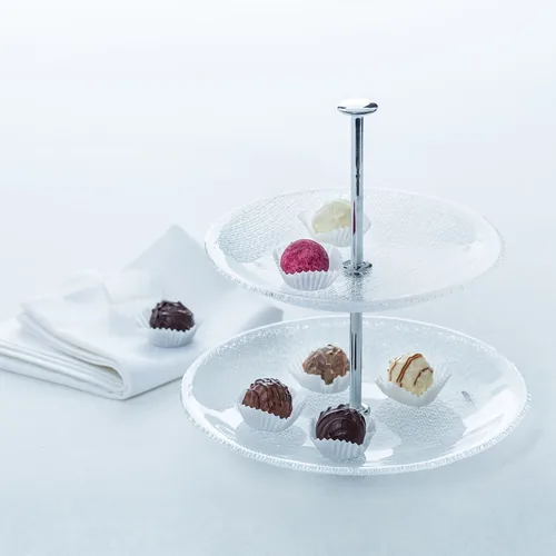 Leonardo Etagere Pralina Transparent - Produkttyp: Etagere - Materialtyp: Glas - Material: Glas - Detailfarbe: Transparent - Anzahl Etagen: 2 × - Stapelbar: Nein