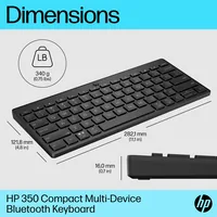 HP 350 BLK Compact Multi-Device Keyboard tastiera Casa Bluetooth Nero
