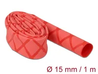 Delock Schrumpfschlauch X-Muster rutschfest 1 m x 15 mm Rot - Detailfarbe: Rot - Länge: 1 m - Durchmesser: 15 mm - Material: Polyolefin