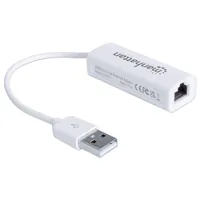 MANHATTAN USB Adapter USB 2.0 -> RJ45 Fast Ethernet weiß